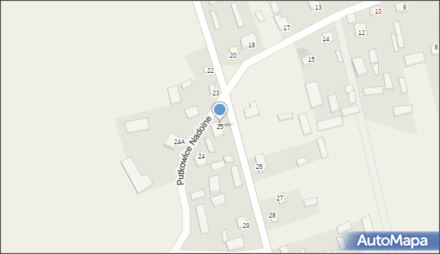 Putkowice Nadolne, Putkowice Nadolne, 25, mapa Putkowice Nadolne