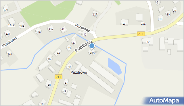 Puzdrowo, Puzdrowo, 45A, mapa Puzdrowo