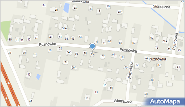 Puznówka, Puznówka, 60, mapa Puznówka