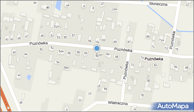 Puznówka, Puznówka, 62, mapa Puznówka