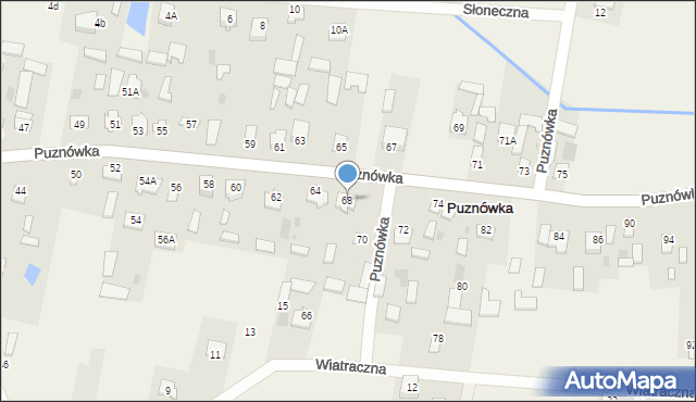 Puznówka, Puznówka, 68, mapa Puznówka