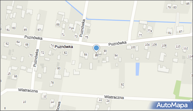 Puznówka, Puznówka, 86, mapa Puznówka