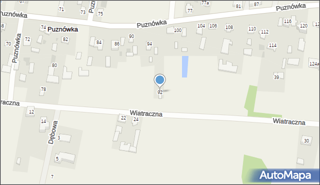 Puznówka, Puznówka, 92, mapa Puznówka