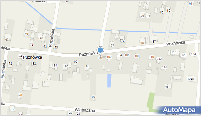 Puznówka, Puznówka, 98, mapa Puznówka