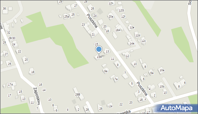 Radlin, Puszkina Aleksandra, 13A, mapa Radlin