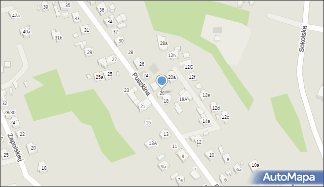 Radlin, Puszkina Aleksandra, 20, mapa Radlin