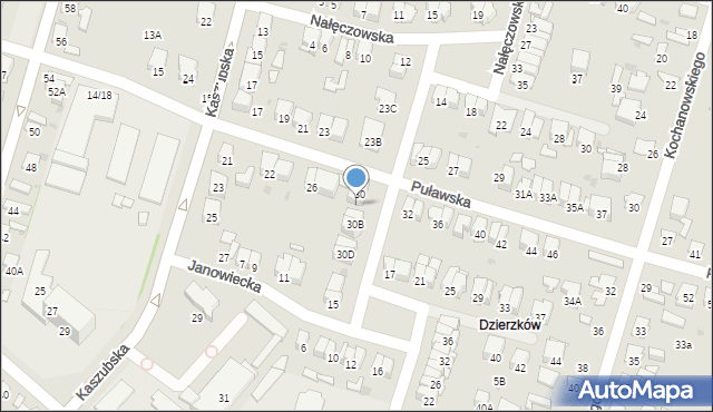 Radom, Puławska, 30A, mapa Radomia