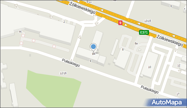 Radom, Pułaskiego Kazimierza, gen., 9A, mapa Radomia