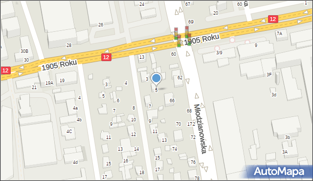 Radom, Pucka, 5, mapa Radomia