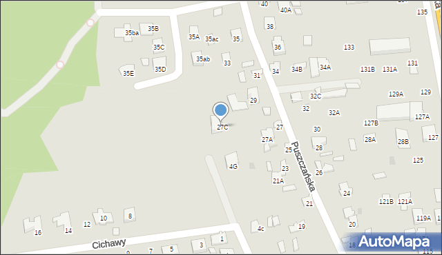 Radom, Puszczańska, 27C, mapa Radomia