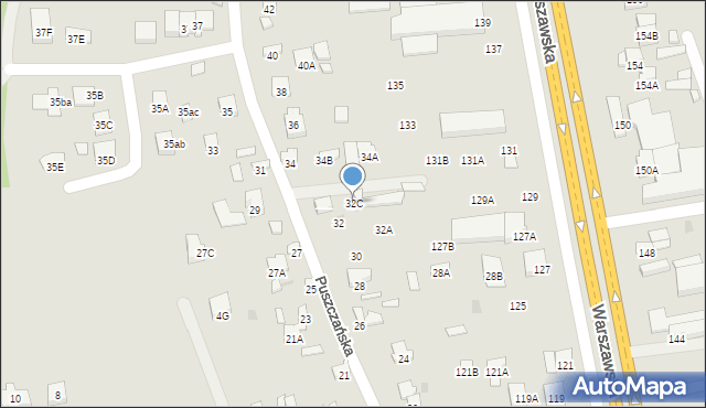 Radom, Puszczańska, 32C, mapa Radomia