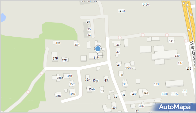 Radom, Puszczańska, 37, mapa Radomia