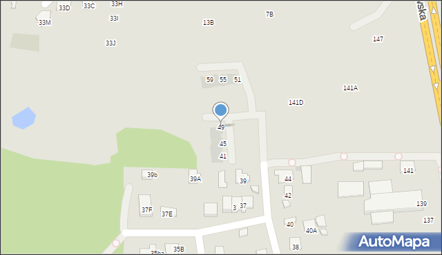 Radom, Puszczańska, 49, mapa Radomia