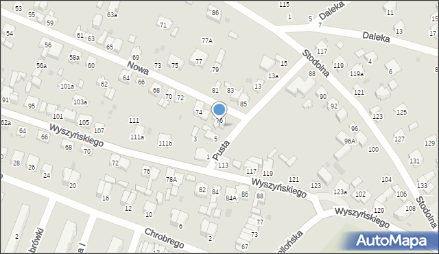 Radomsko, Pusta, 7, mapa Radomsko