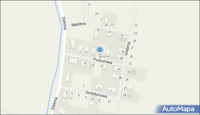 Redlica, Purpurowa, 9, mapa Redlica