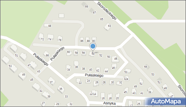 Ropczyce, Pułaskiego Kazimierza, gen., 54, mapa Ropczyce