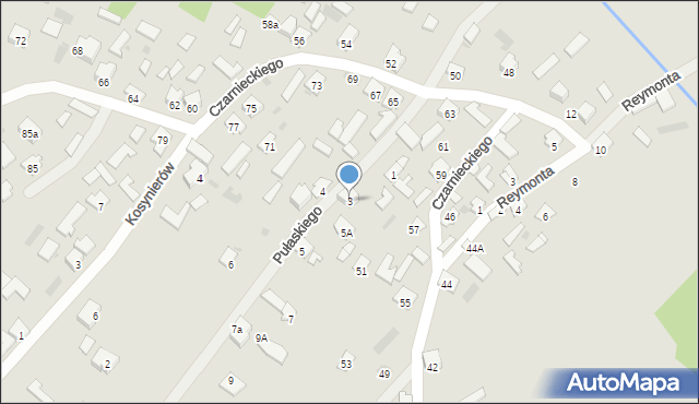 Rudnik nad Sanem, Pułaskiego Kazimierza, gen., 3, mapa Rudnik nad Sanem