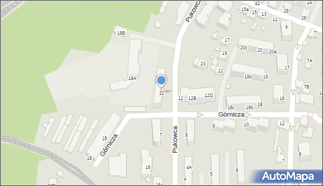 Rybnik, Pukowca Józefa, hm., 11, mapa Rybnika