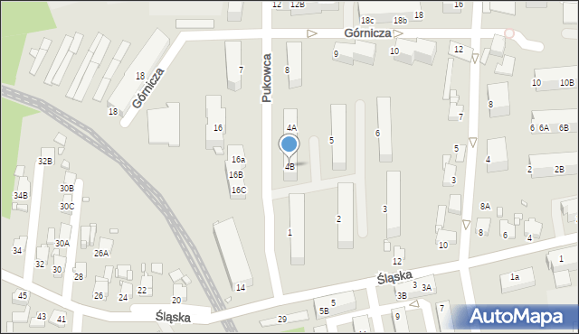 Rybnik, Pukowca Józefa, hm., 4B, mapa Rybnika