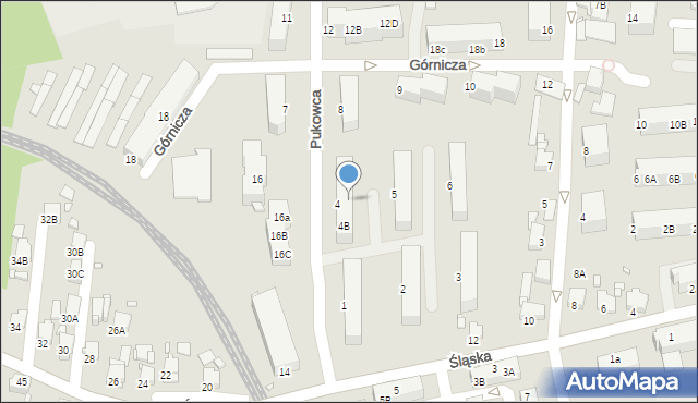 Rybnik, Pukowca Józefa, hm., 4C, mapa Rybnika