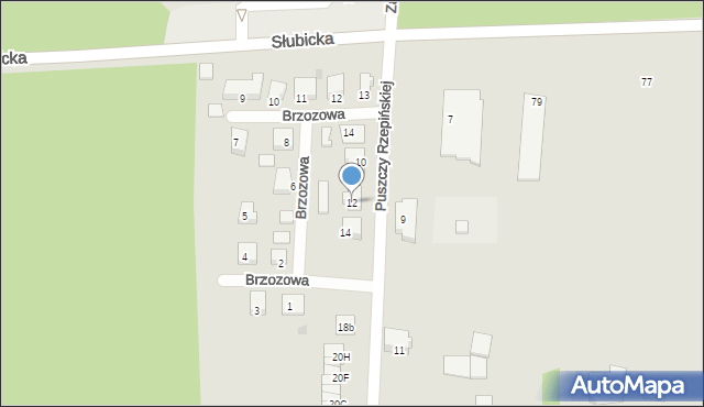 Rzepin, Puszczy Rzepińskiej, 12, mapa Rzepin