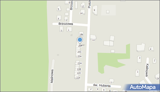 Rzepin, Puszczy Rzepińskiej, 20F, mapa Rzepin