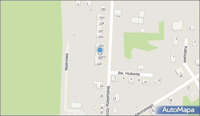 Rzepin, Puszczy Rzepińskiej, 22C, mapa Rzepin