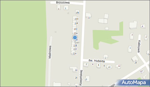 Rzepin, Puszczy Rzepińskiej, 22F, mapa Rzepin