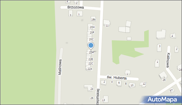 Rzepin, Puszczy Rzepińskiej, 22H, mapa Rzepin