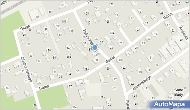 Sade Budy, Pułaskiego Kazimierza, gen., 33, mapa Sade Budy