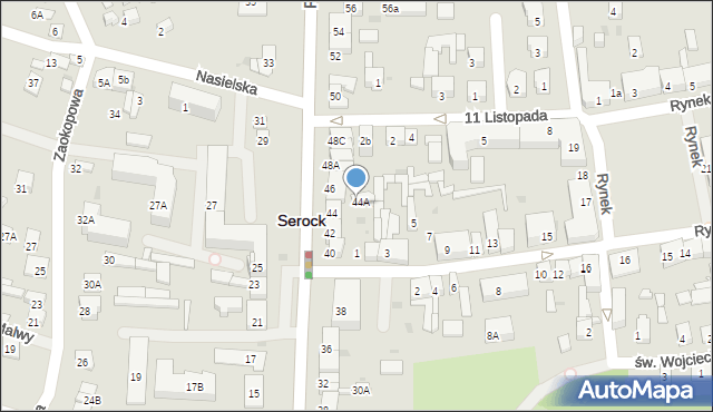 Serock, Pułtuska, 44b, mapa Serock