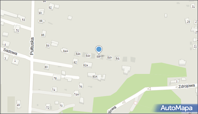 Serock, Pułtuska, 84f, mapa Serock