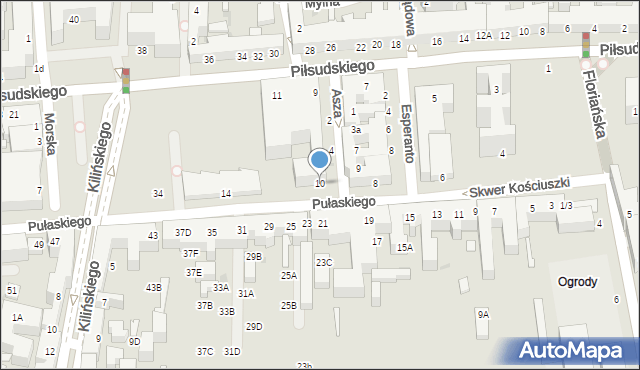 Siedlce, Pułaskiego Kazimierza, gen., 10, mapa Siedlce