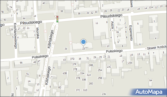 Siedlce, Pułaskiego Kazimierza, gen., 14, mapa Siedlce