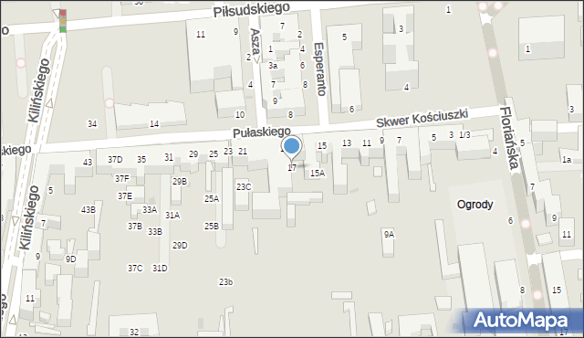 Siedlce, Pułaskiego Kazimierza, gen., 17, mapa Siedlce
