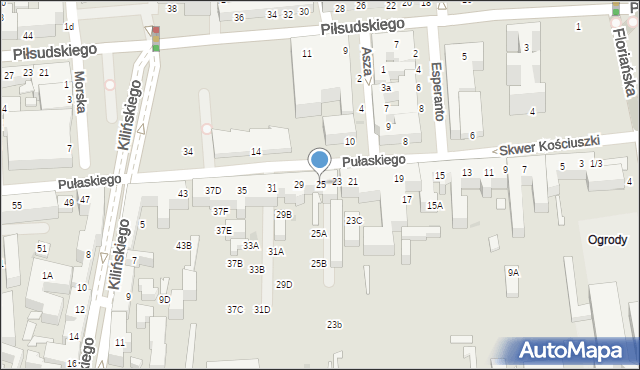 Siedlce, Pułaskiego Kazimierza, gen., 25, mapa Siedlce