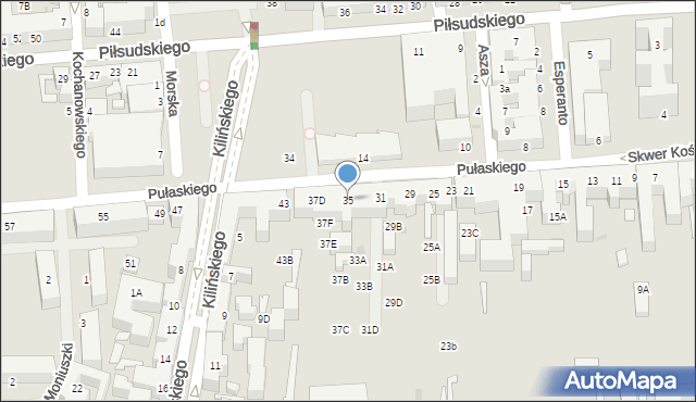 Siedlce, Pułaskiego Kazimierza, gen., 35, mapa Siedlce