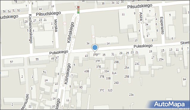 Siedlce, Pułaskiego Kazimierza, gen., 37D, mapa Siedlce