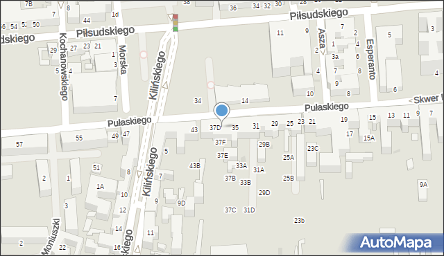 Siedlce, Pułaskiego Kazimierza, gen., 39, mapa Siedlce