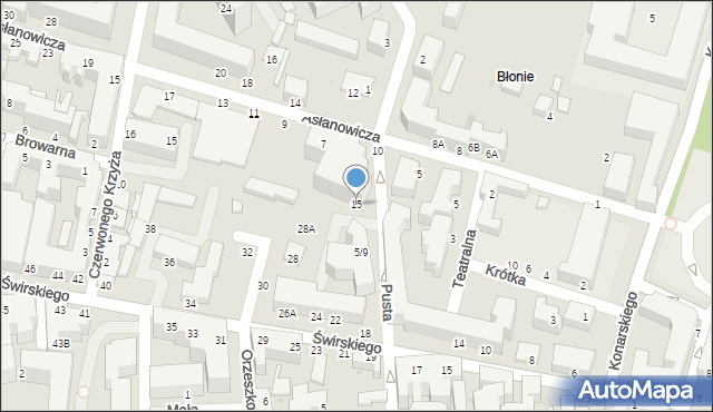 Siedlce, Pusta, 15, mapa Siedlce