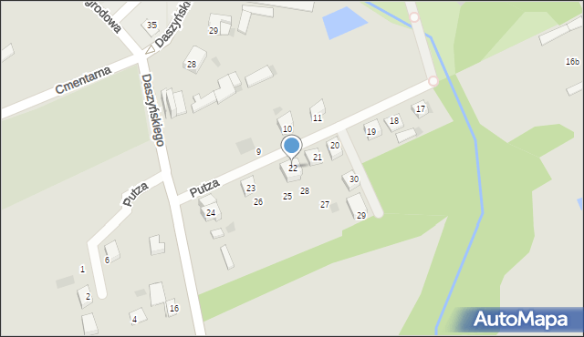 Sieraków, Putza Narcyza, bł. ks., 22, mapa Sieraków