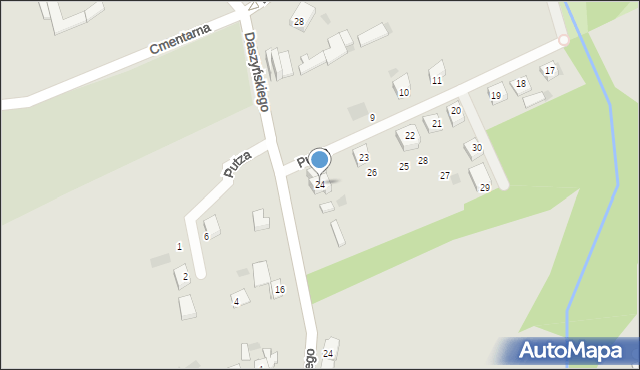 Sieraków, Putza Narcyza, bł. ks., 24, mapa Sieraków