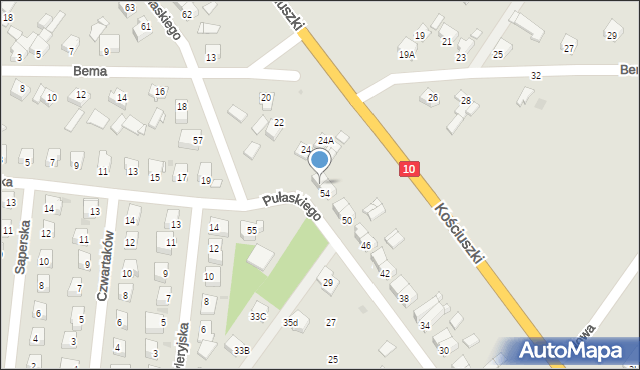 Sierpc, Pułaskiego Kazimierza, gen., 56, mapa Sierpc