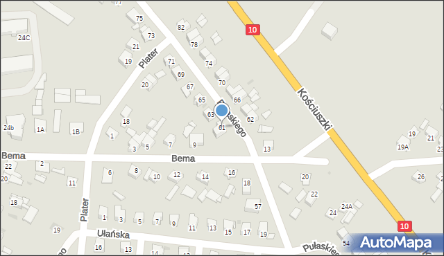 Sierpc, Pułaskiego Kazimierza, gen., 61, mapa Sierpc