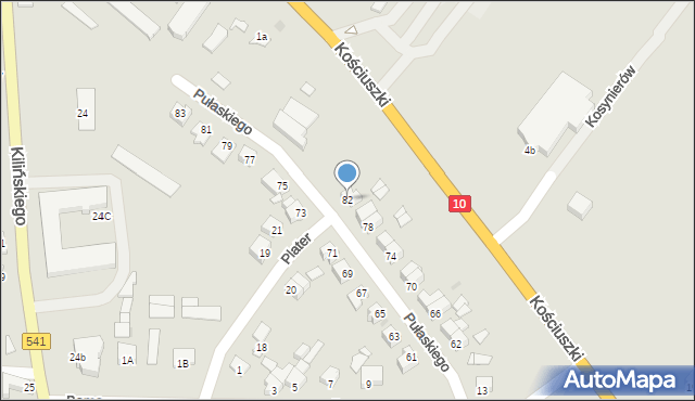Sierpc, Pułaskiego Kazimierza, gen., 82, mapa Sierpc