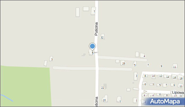 Skoczów, Puścina, 5, mapa Skoczów