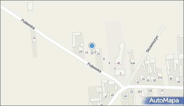 Skowieszyn, Puławska, 12, mapa Skowieszyn