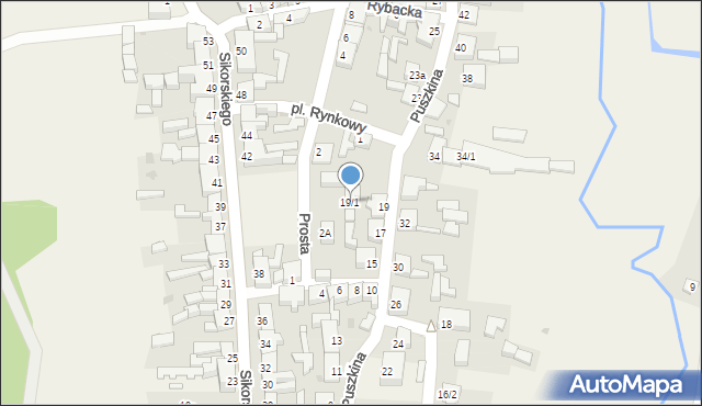 Słońsk, Puszkina Aleksandra, 19/1, mapa Słońsk