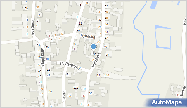 Słońsk, Puszkina Aleksandra, 23a, mapa Słońsk
