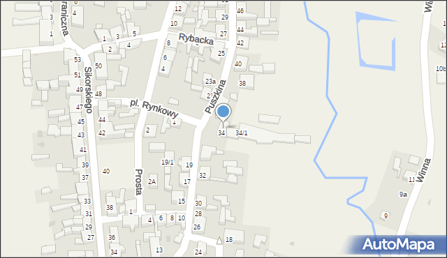 Słońsk, Puszkina Aleksandra, 34A, mapa Słońsk